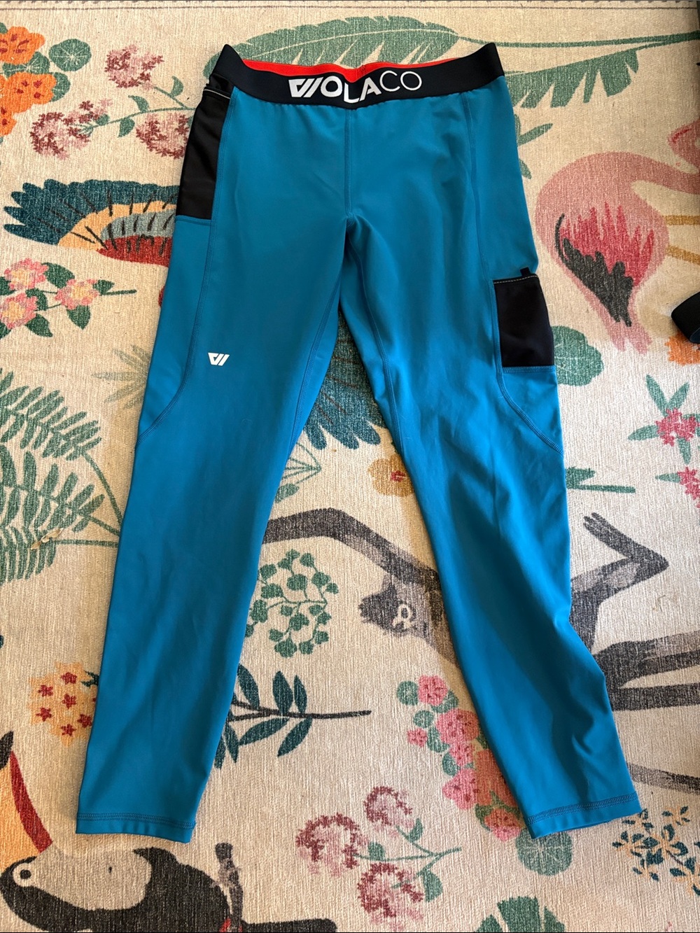 Wolaco Teal and Black Leggings